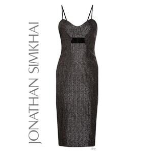 Jonathan Simkhai Metallic Cutout Jacquard Dress